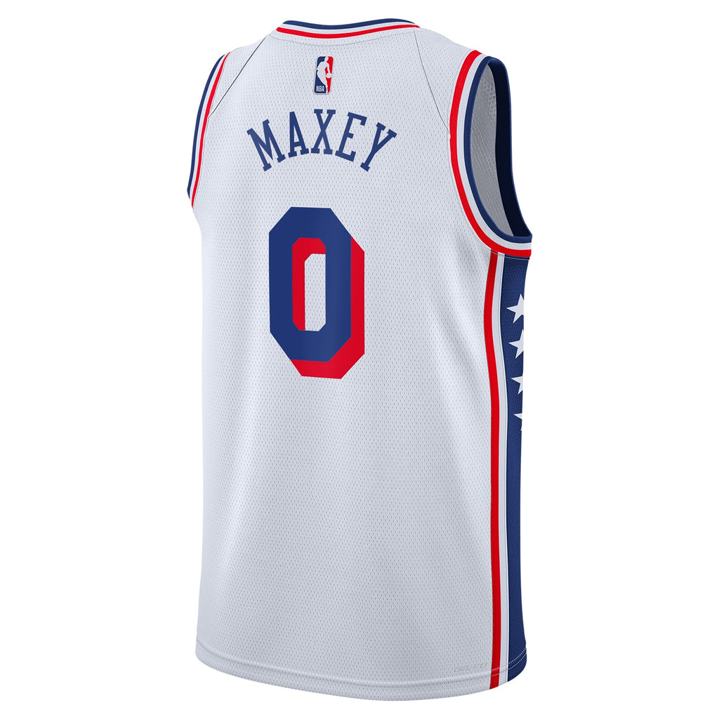 Philadelphia 76ers Nike Association Swingman Jersey - White - Tyrese Maxey - Youth - White - image 4