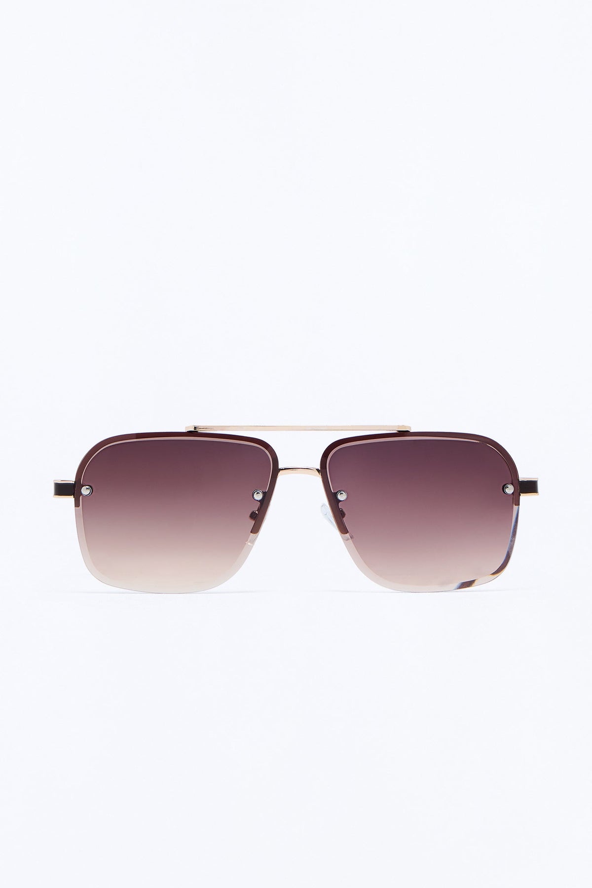 Worldwide View Half Frameless Aviator Sunglasses - Gold/Brown image 1