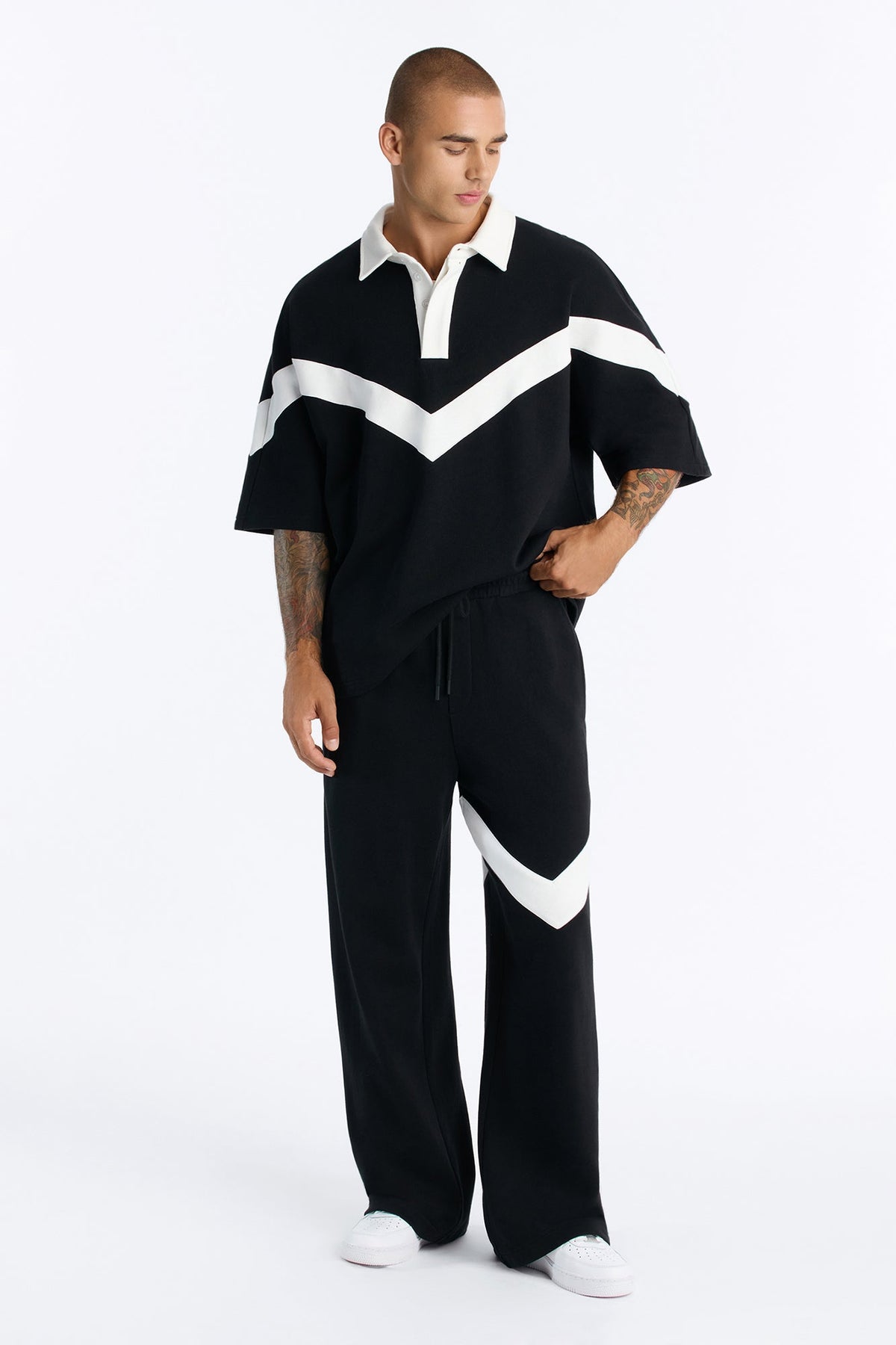 Soft Mode French Terry Baggy Pant - Black/combo image 1
