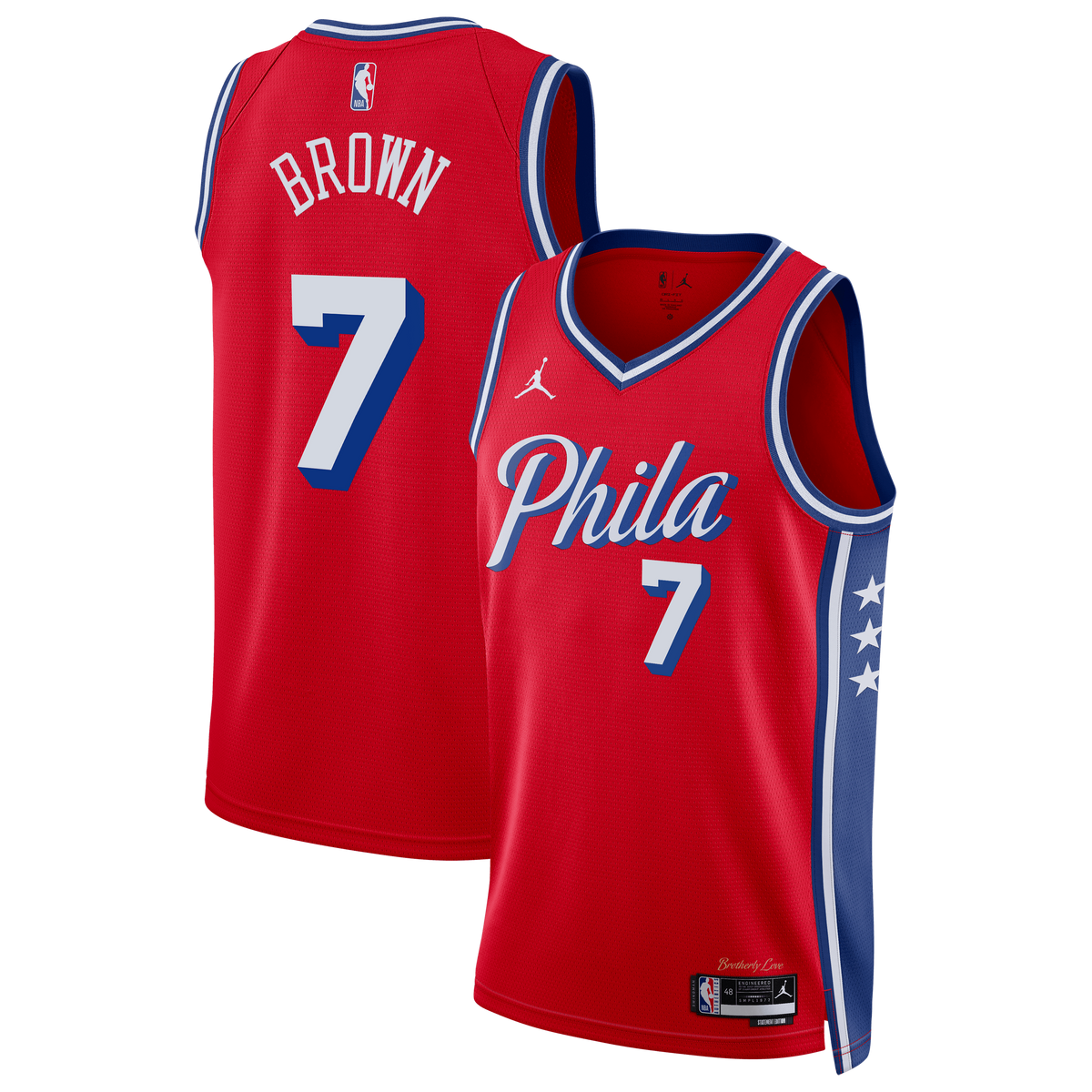 Philadelphia 76ers Jordan Brand Statement Edition Swingman Jersey - Red - Jaylen Brown - Unisex - Red - image 2