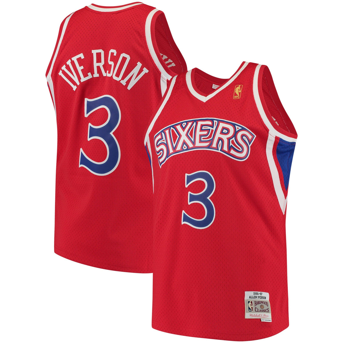 Men's Mitchell & Ness Allen Iverson Red Philadelphia 76ers 1996-97 Hardwood Classics Swingman Jersey - Red - image 1