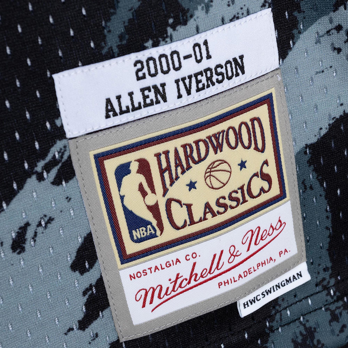 Philadelphia 76ers Mitchell & Ness Allen Iverson 2000 Team Marble Swingman Jersey - Black - Black - image 6