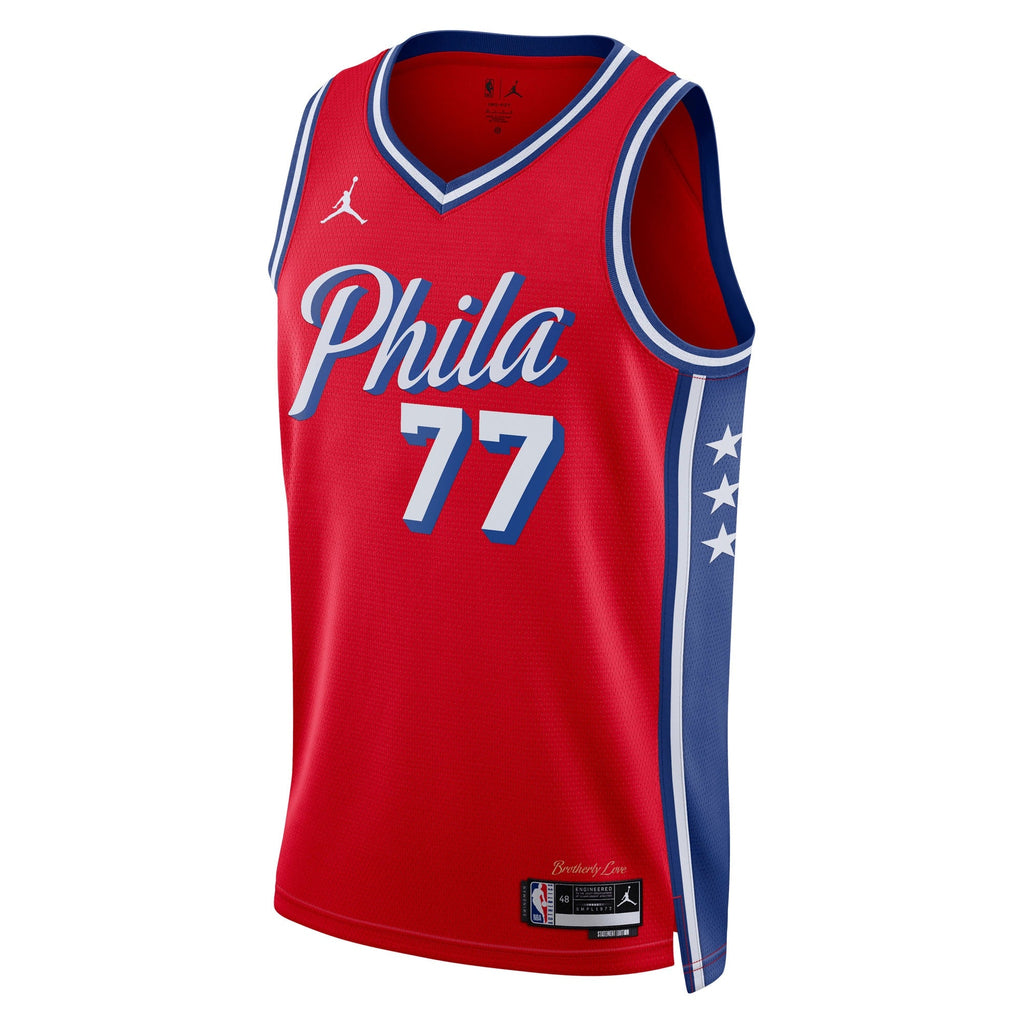 Philadelphia 76ers Jordan Brand Statement Edition Swingman Jersey - Red - VJ Edgecombe - Unisex - Red - image 3