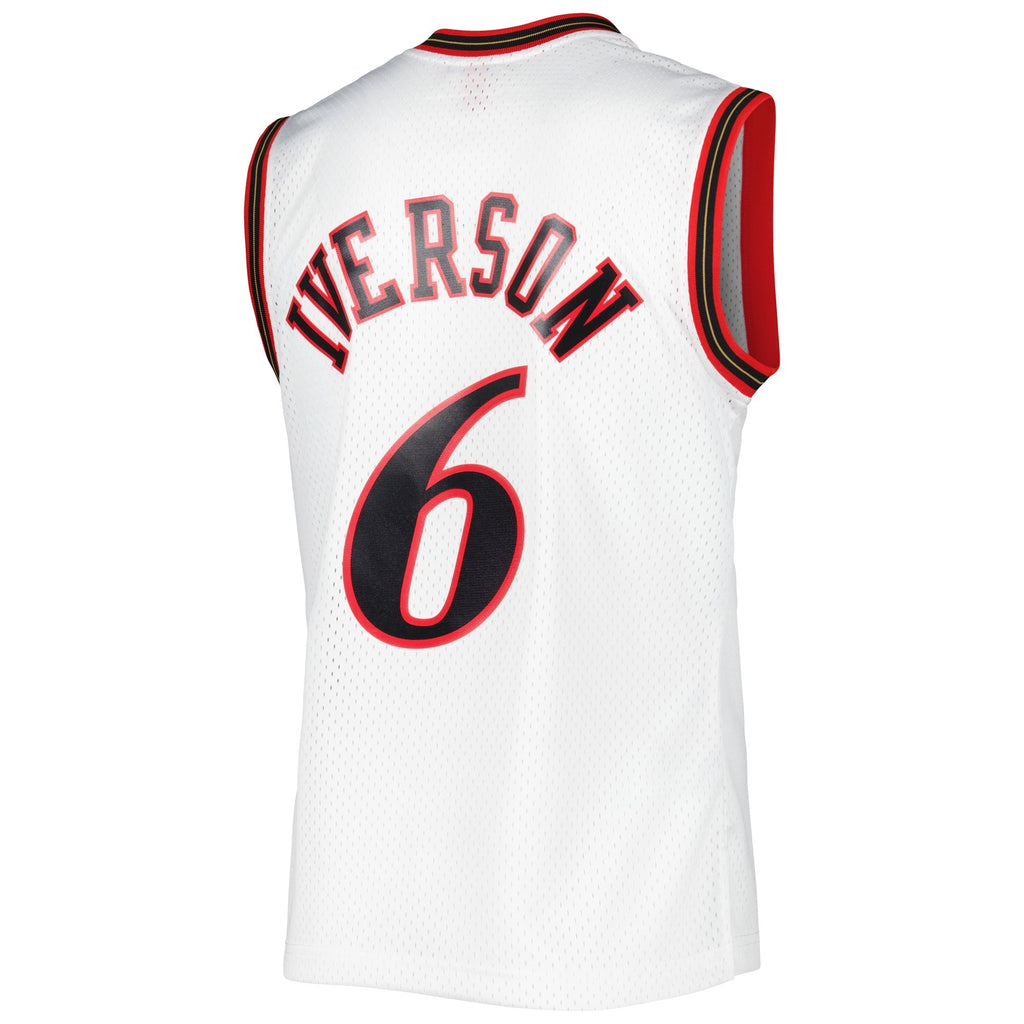 Men's Mitchell & Ness Allen Iverson White Philadelphia 76ers 2002/03 Hardwood Classics Swingman Jersey - White - image 4