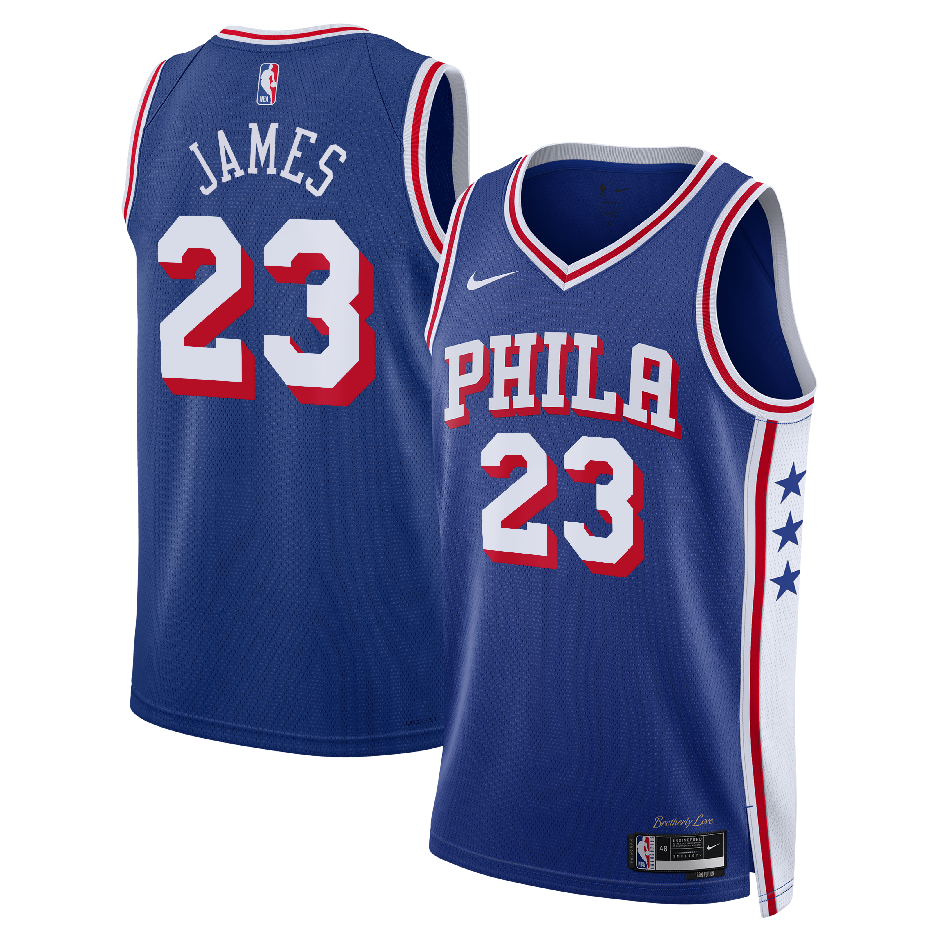 Philadelphia 76ers Nike Icon Edition Swingman Jersey - Royal - Lebron James - Youth - Royal - image 1