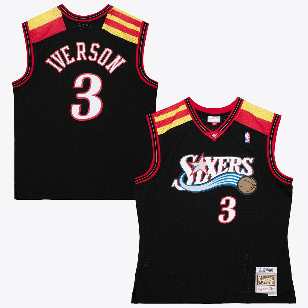 Philadelphia 76ers Mitchell & Ness Allen Iverson 2006 Alternate Spain Authentic Jersey - Black - Black - image 1