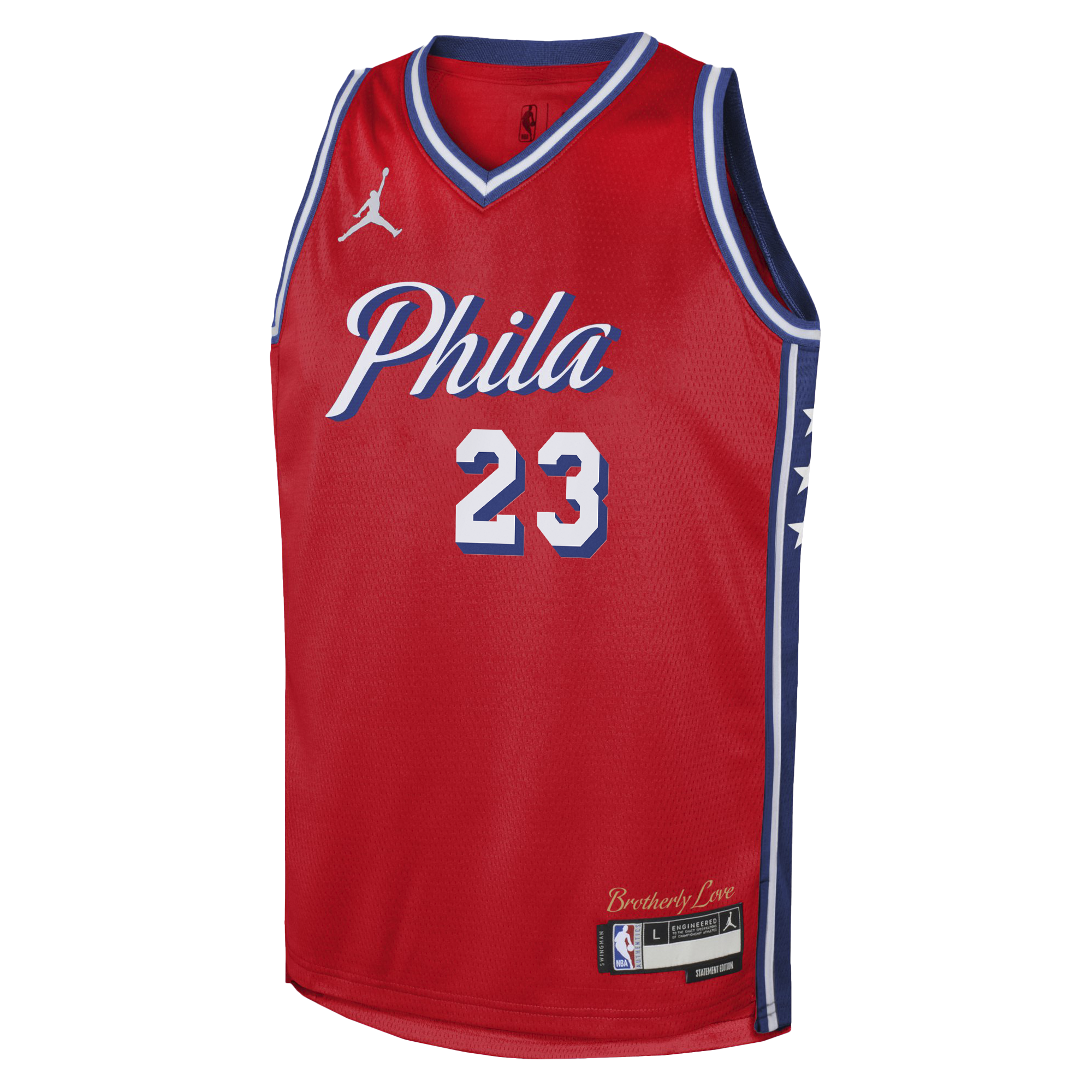 Philadelphia 76ers Jordan Brand Statement Edition Swingman Jersey - Red - Lebron James - Youth - Red - image 3