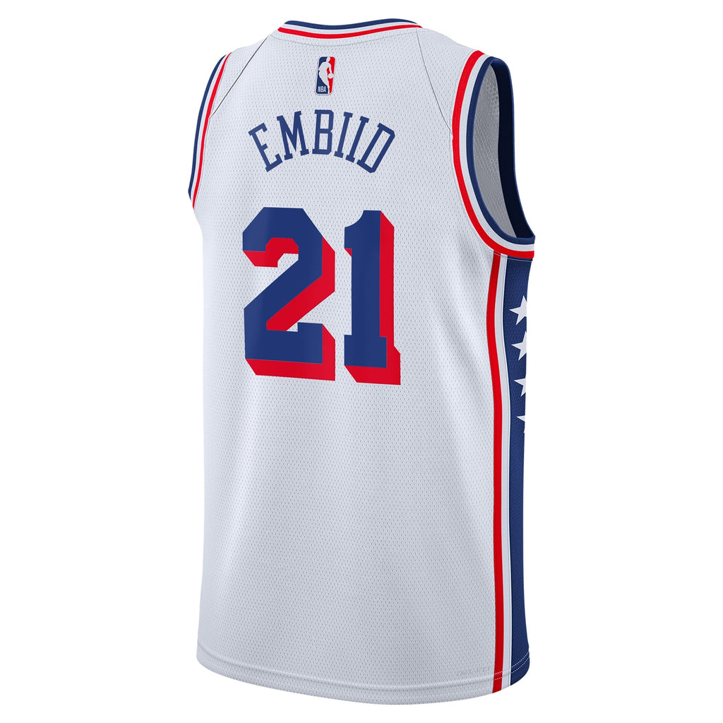 Philadelphia 76ers Nike Association Edition Swingman Jersey - White - Joel Embiid - Youth - White - image 4