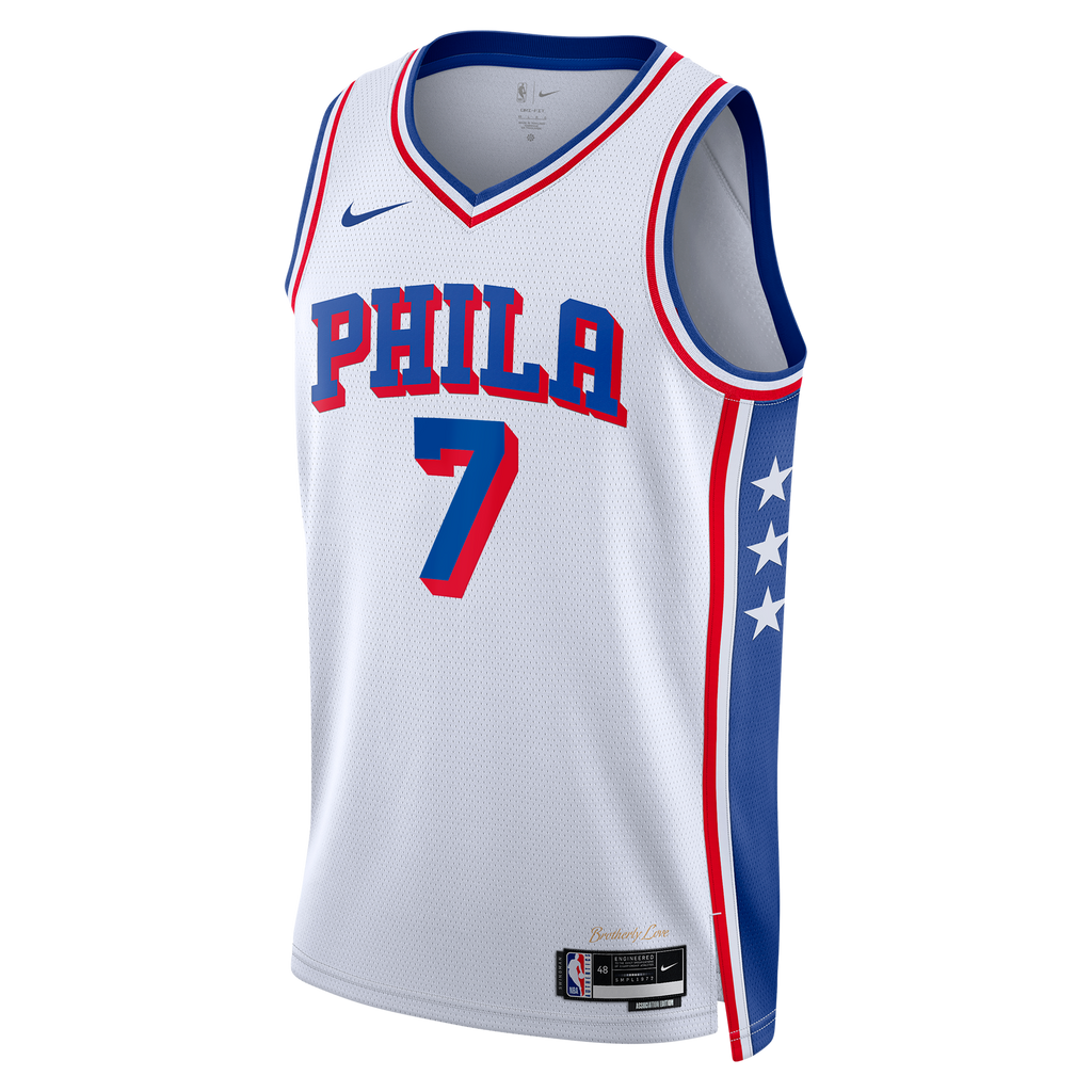 Philadelphia 76ers Nike Association Edition Swingman Jersey - White - Jaylen Brown - Unisex - White - image 3