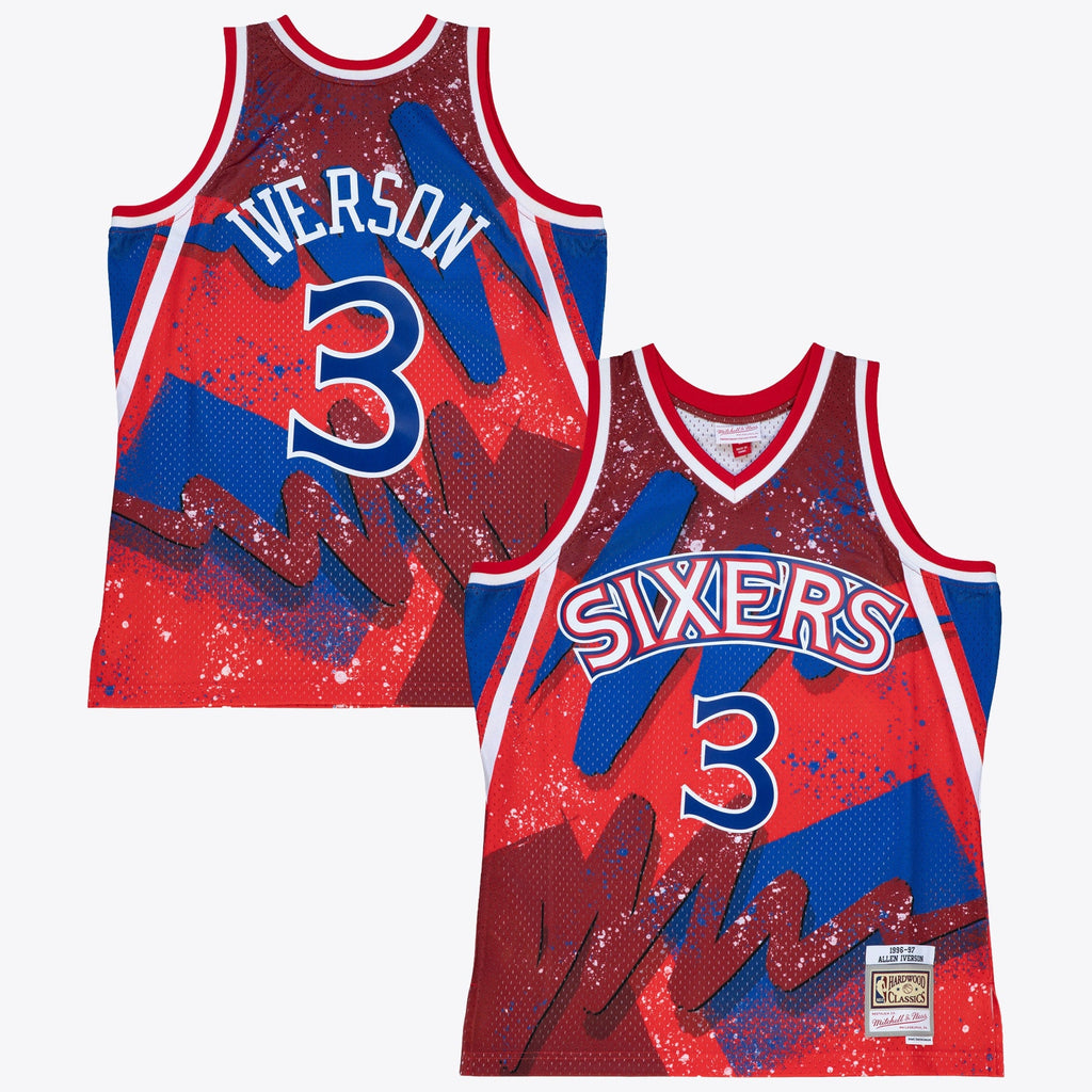 Philadelphia 76ers Mitchell & Ness Allen Iverson 1996 Hyper Hoops Swingman Jersey - Scarlet - Scarlet - image 1