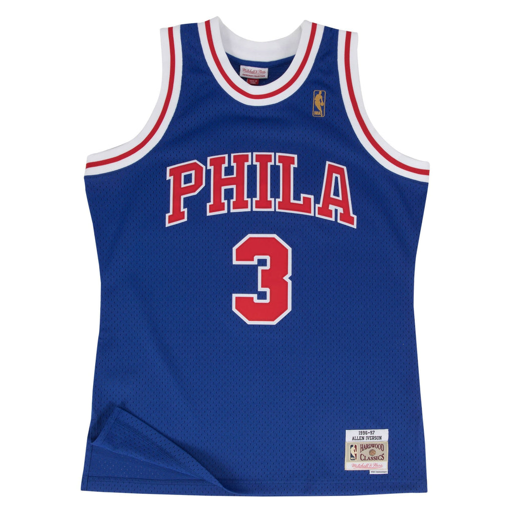 Philadelphia 76ers Allen Iverson 1997 Hardwood Classics Alternate Swingman Jersey by Mitchell & Ness - Blue - Mens - Blue - image 3