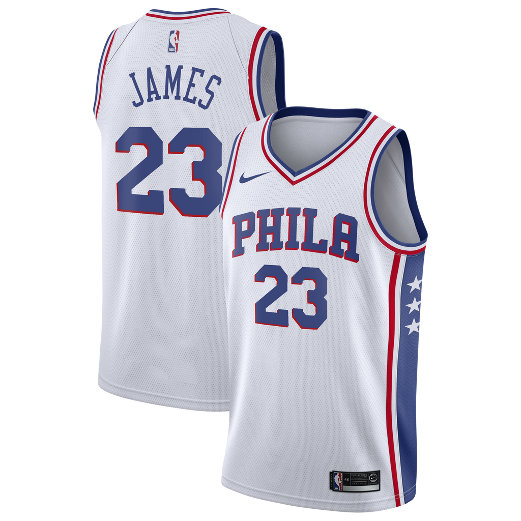 Philadelphia 76ers Nike Association Edition Swingman Jersey - White - Lebron James - Youth - White - image 1