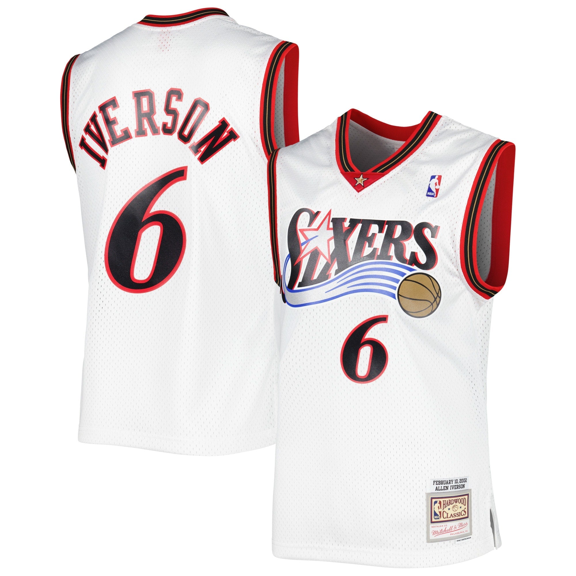 Men's Mitchell & Ness Allen Iverson White Philadelphia 76ers 2002/03 Hardwood Classics Swingman Jersey - White - image 1