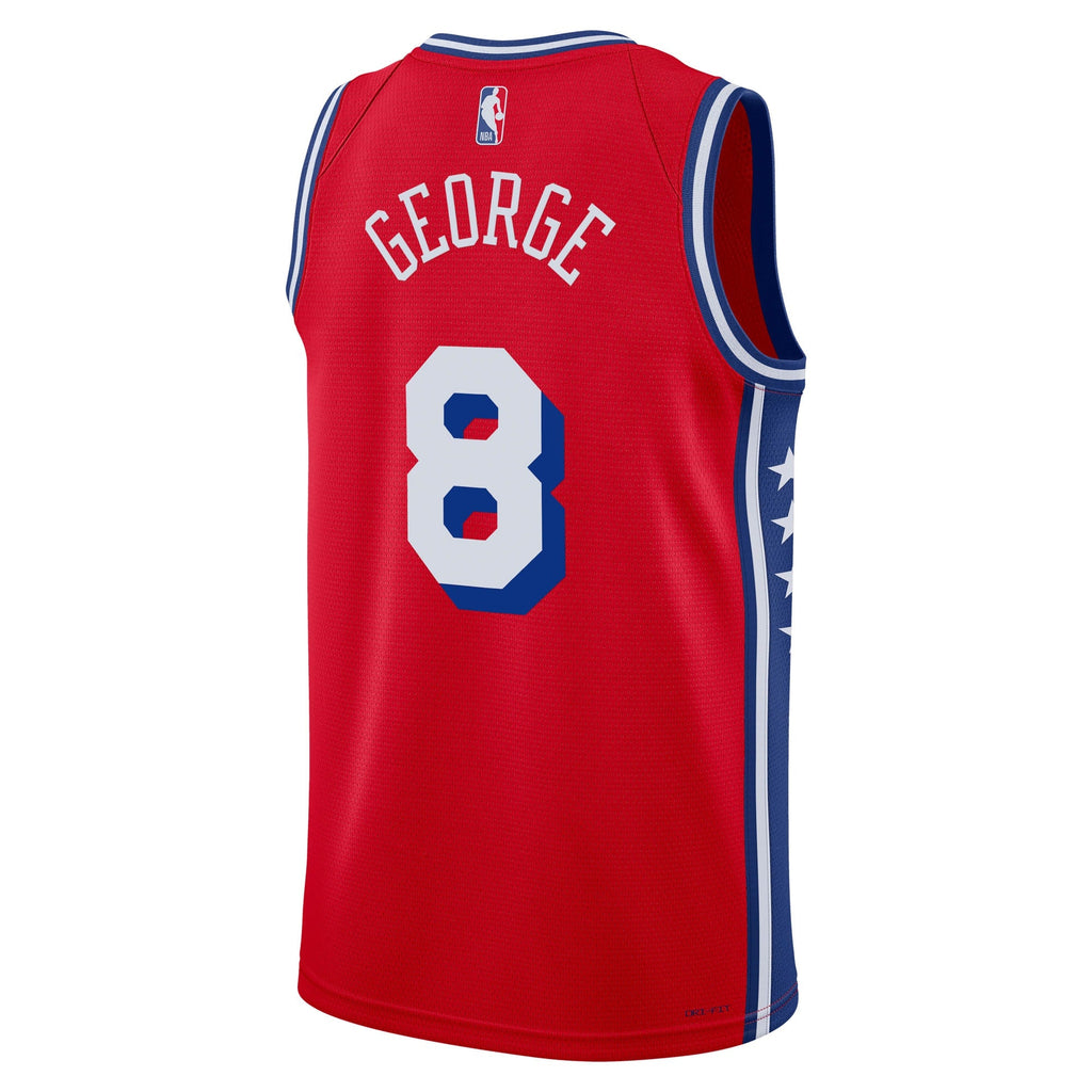 Philadelphia 76ers Jordan Brand Statement Edition Swingman Jersey - Red - Paul George - Unisex - Red - image 4