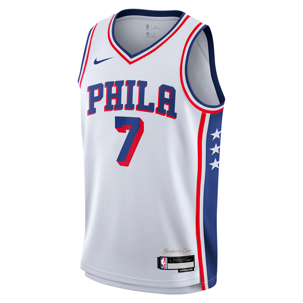 Philadelphia 76ers Nike Association Edition Swingman Jersey - White - Jaylen Brown - Youth - White - image 3