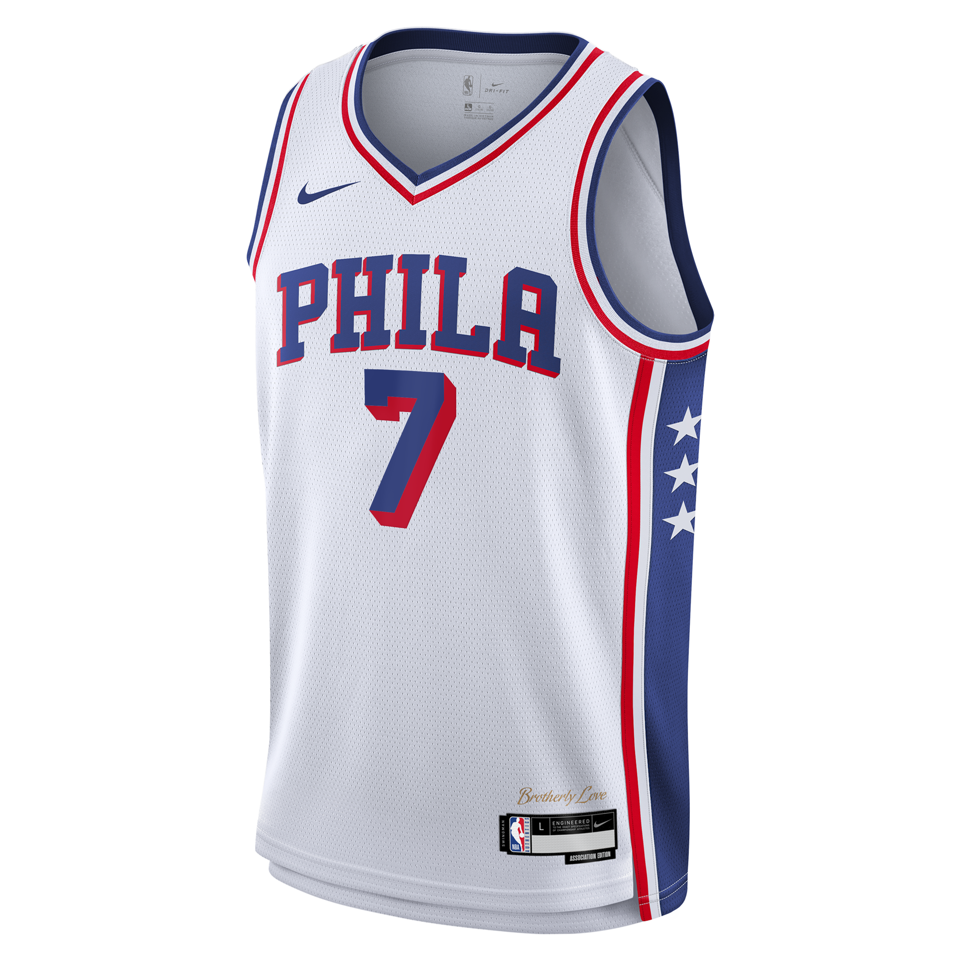 Philadelphia 76ers Nike Association Edition Swingman Jersey - White - Jaylen Brown - Youth - White - image 3