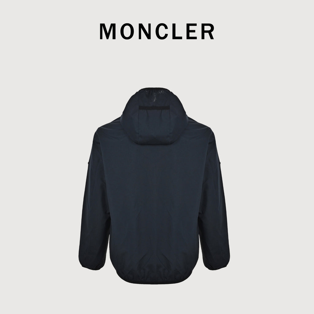 Moncler Sleeve-Patch Zip-Up Hooded Jacket