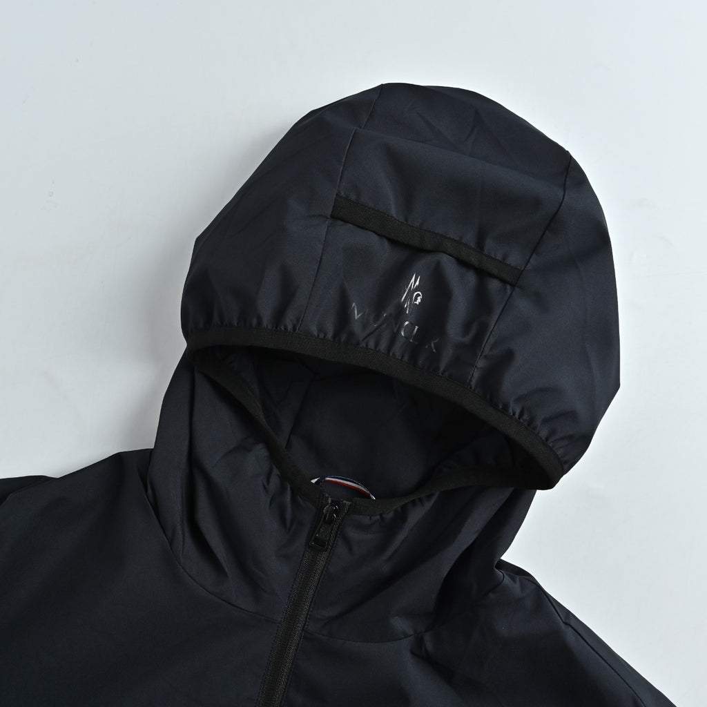 Moncler Sleeve-Patch Zip-Up Hooded Jacket