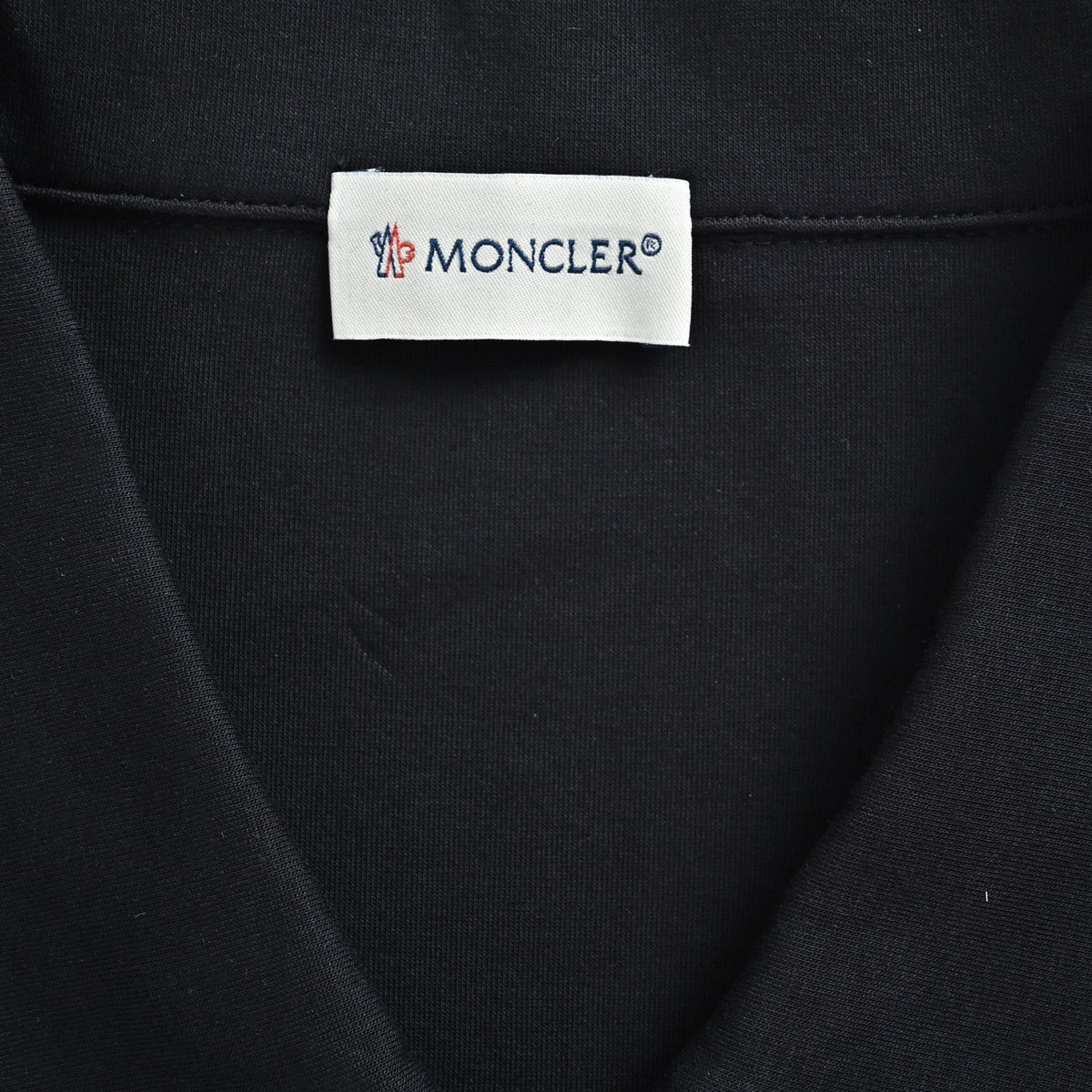 Moncler Leather-Logo Half-Zip Collared Sweatshirt