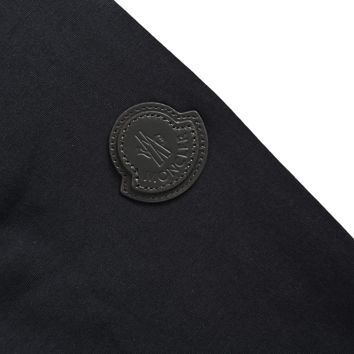 Moncler Leather-Logo Half-Zip Collared Sweatshirt