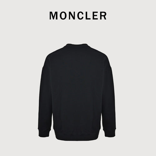Moncler 26SS Black Double-Logo Embroidered Crewneck Sweatshirt