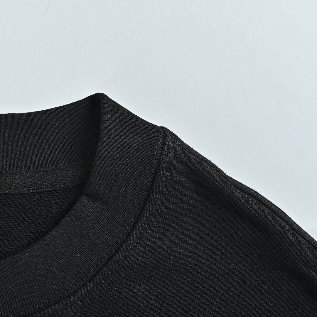Moncler 26SS Black Double-Logo Embroidered Crewneck Sweatshirt