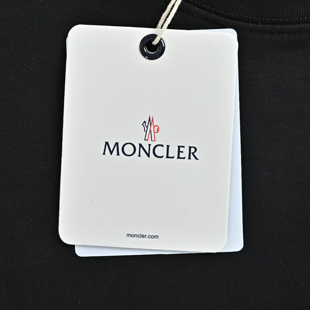 Moncler 26SS Black Double-Logo Embroidered Crewneck Sweatshirt