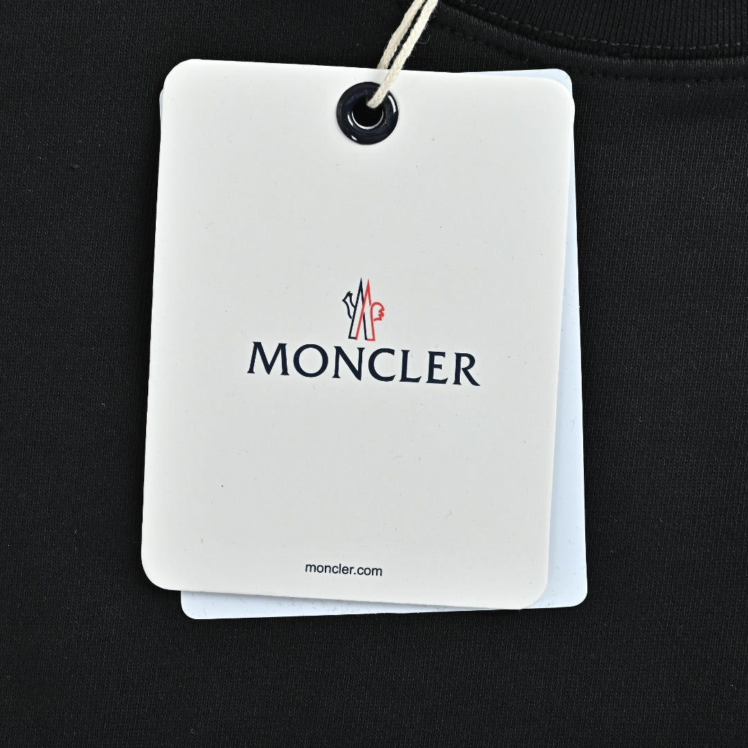 Moncler 26SS Black Double-Logo Embroidered Crewneck Sweatshirt
