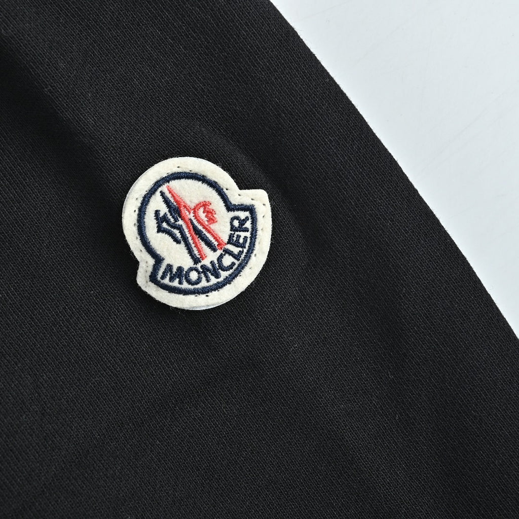 Moncler 26SS Black Double-Logo Embroidered Crewneck Sweatshirt