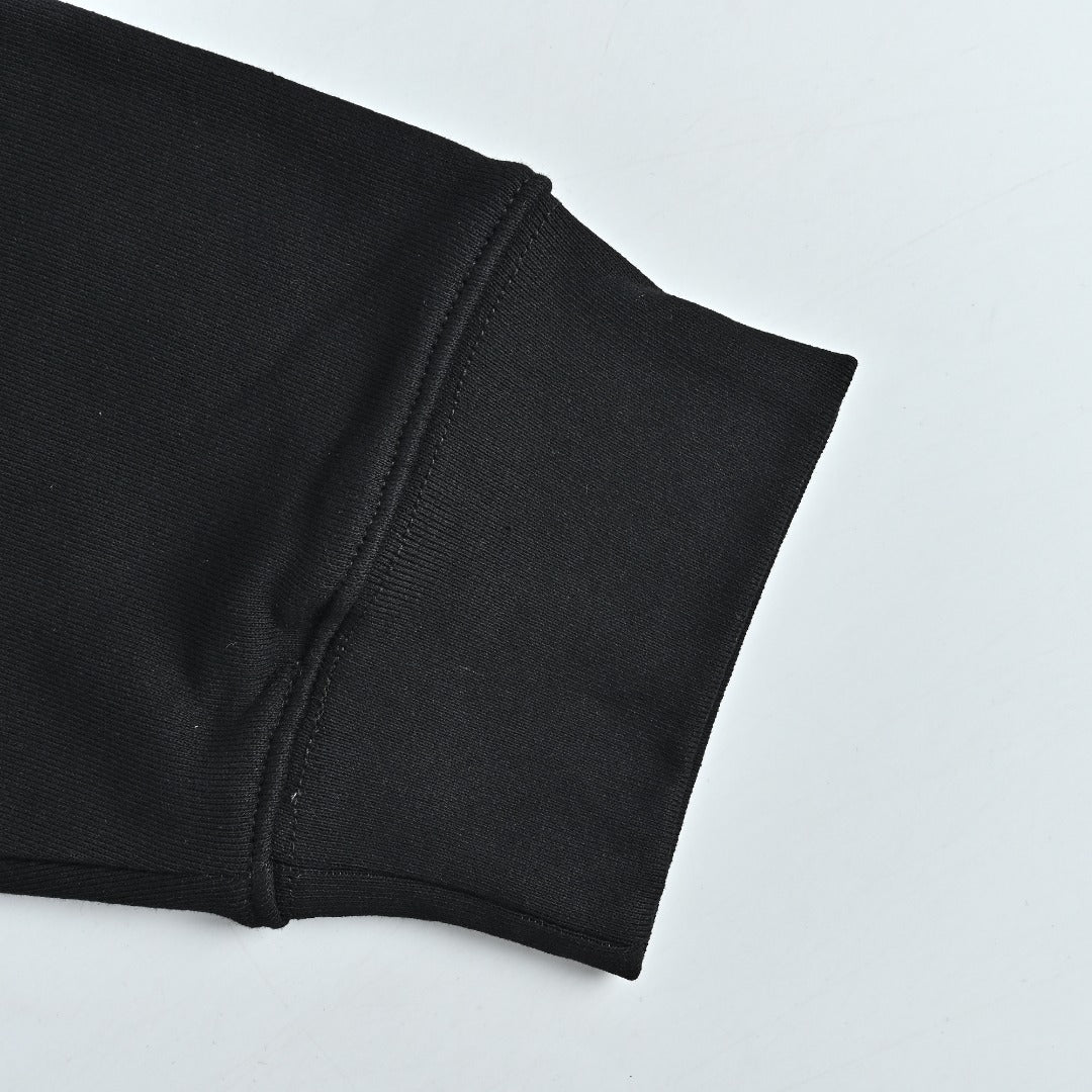 Moncler 26SS Black Double-Logo Embroidered Crewneck Sweatshirt