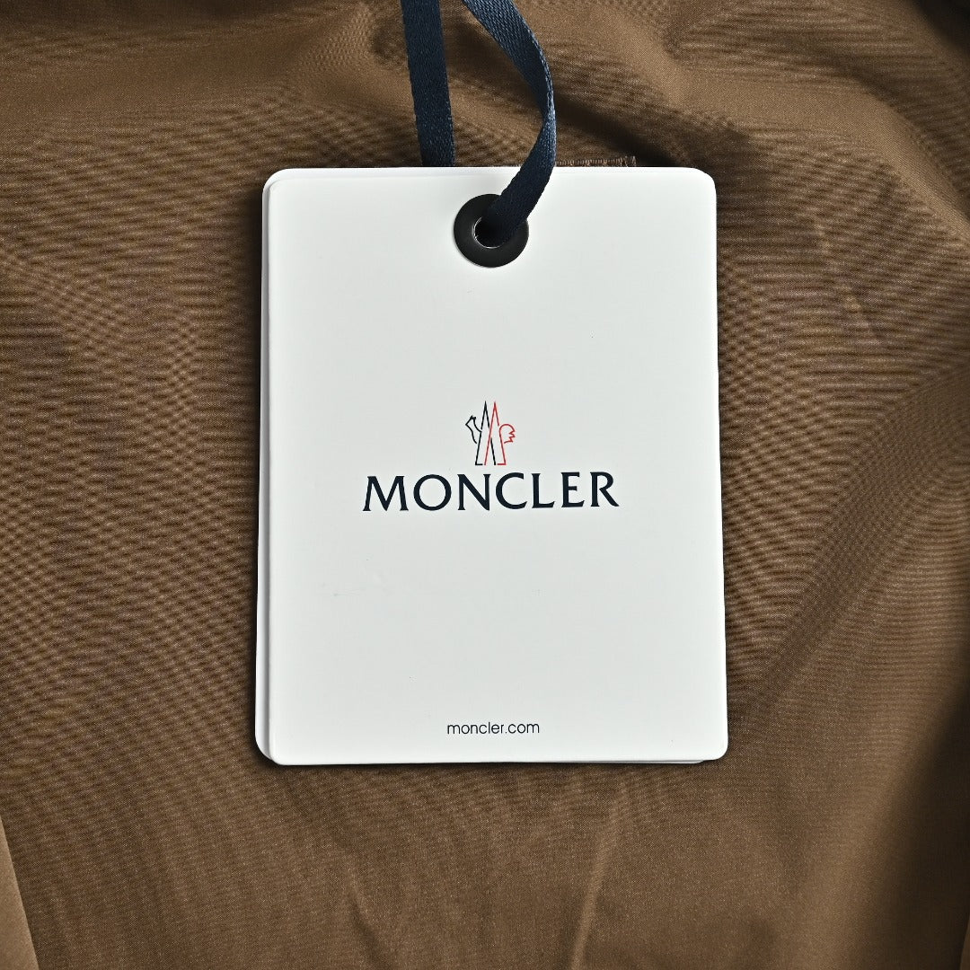 Moncler MC Logo Brown Zip-Pocket Vest with Hidden Hood