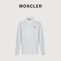 Moncler 26SS White Ribbed-Collar Long-Sleeve Polo