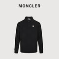 Moncler 26SS Black Ribbed-Collar Long-Sleeve Polo