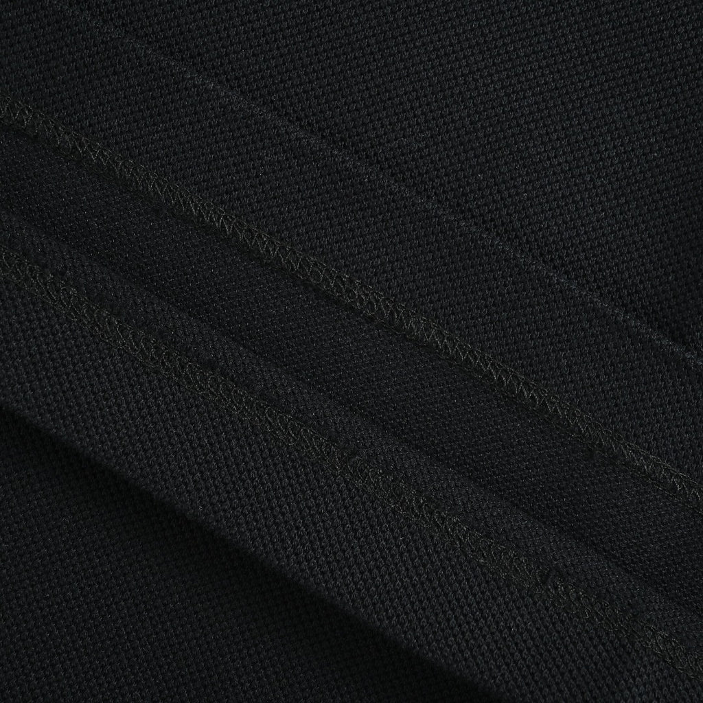 Moncler 26SS Black Ribbed-Collar Long-Sleeve Polo