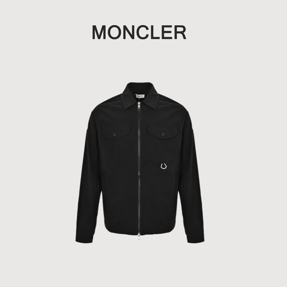 Moncler Black Arm-Logo Utility Zip Jacket
