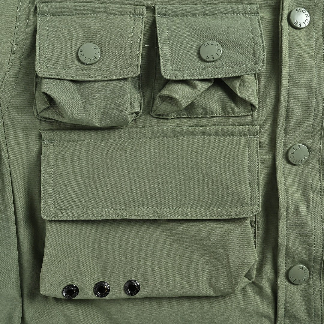 Moncler Grenoble Olive Green Detachable Utility Jacket