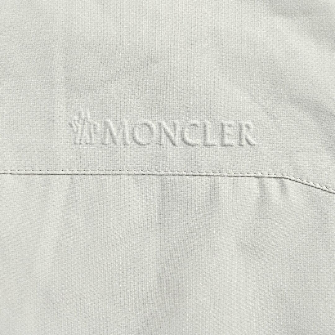 Moncler Embossed-Logo Light Hooded Zip Jacket