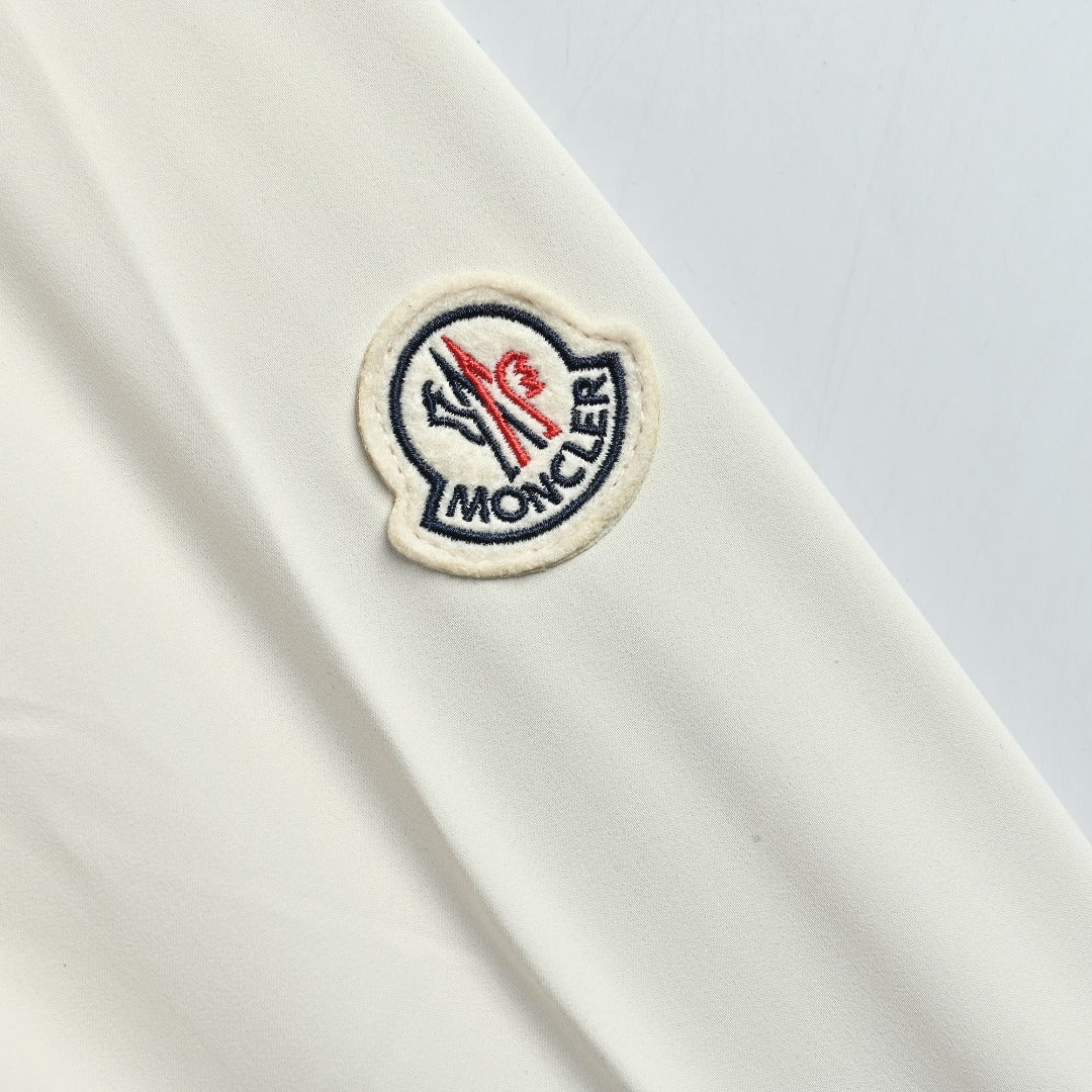 Moncler Embossed-Logo Light Hooded Zip Jacket