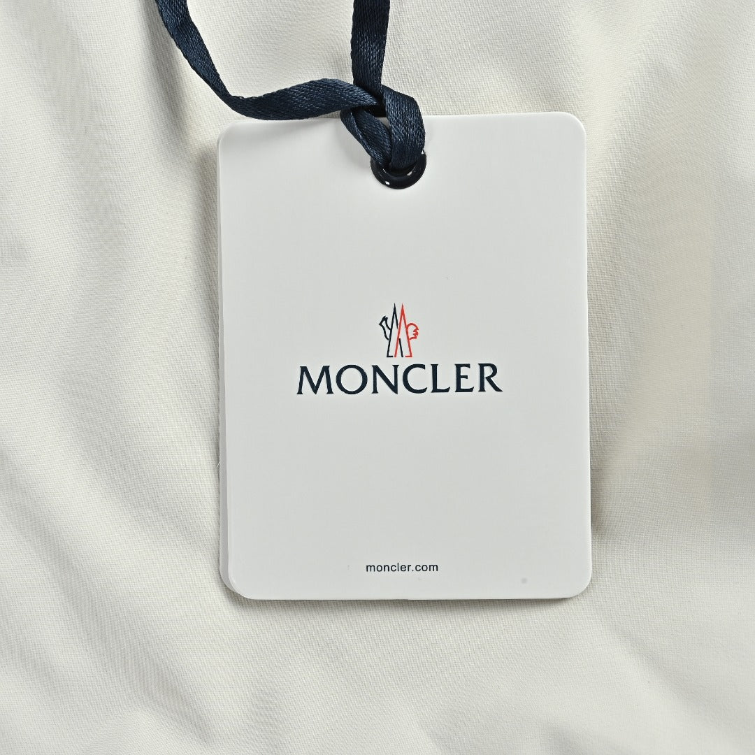 Moncler Embossed-Logo Light Hooded Zip Jacket