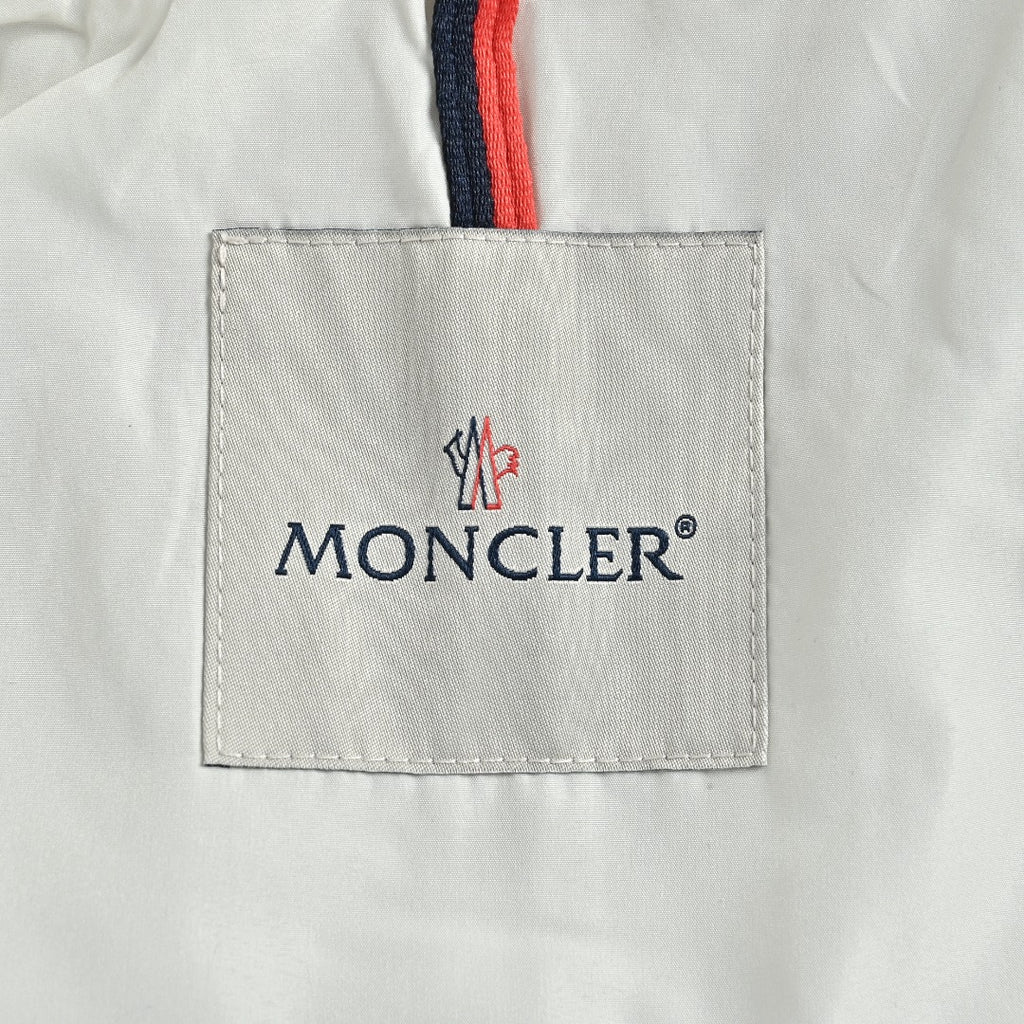 Moncler Embossed-Logo Light Hooded Zip Jacket