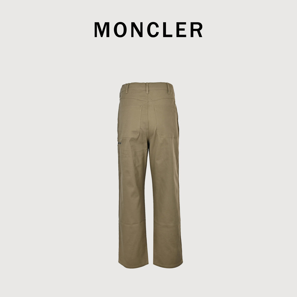 Moncler MC Khaki Straight-Leg Zip-Pocket Trousers