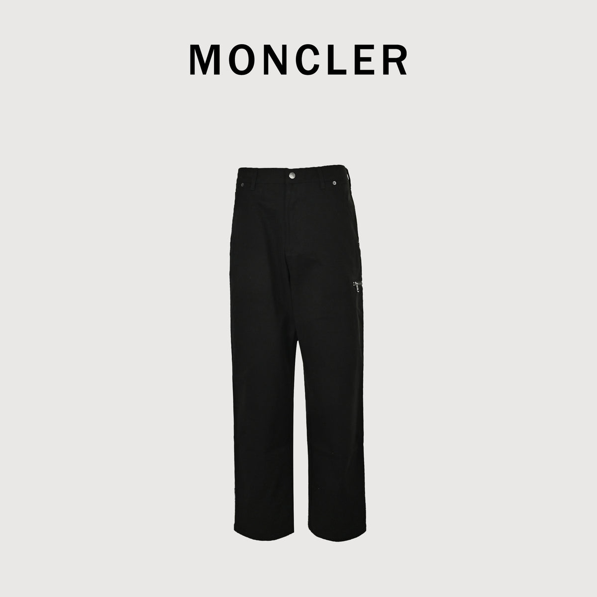 Moncler MC Black Zip-Pocket Straight-Leg Trousers