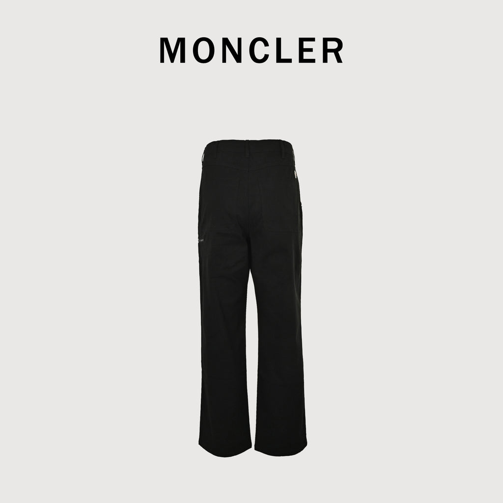 Moncler MC Black Zip-Pocket Straight-Leg Trousers