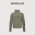 Moncler MC Embroidered High-Neck Contrast-Sleeve Sweater
