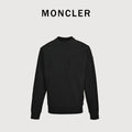 Moncler MC Black Crewneck Sweatshirt with Embossed Pocket