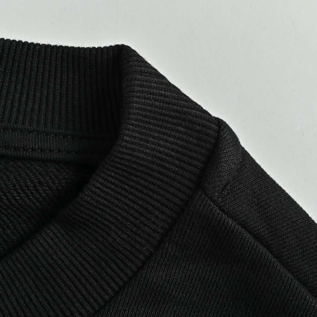 Moncler MC Black Crewneck Sweatshirt with Embossed Pocket