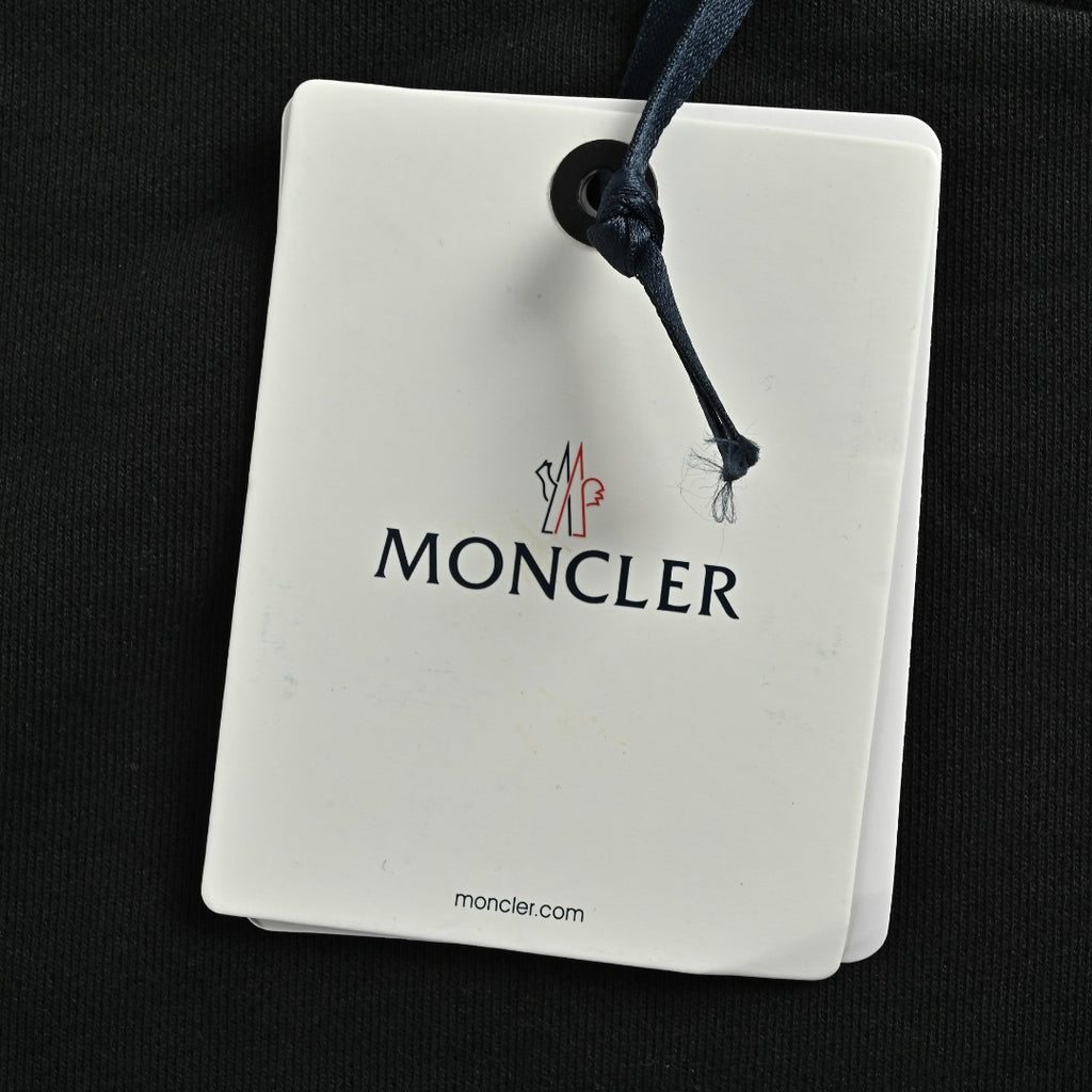 Moncler MC Black Crewneck Sweatshirt with Embossed Pocket