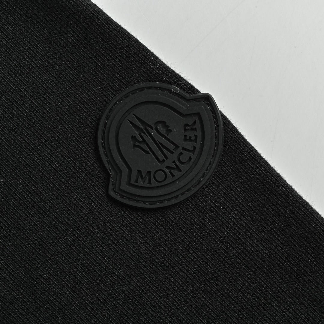 Moncler MC Black Crewneck Sweatshirt with Embossed Pocket