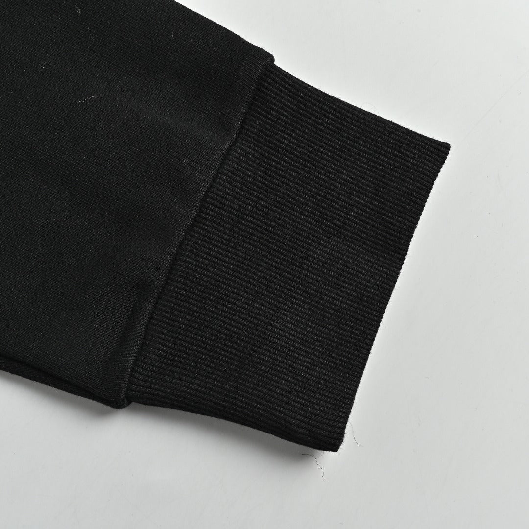Moncler MC Black Crewneck Sweatshirt with Embossed Pocket