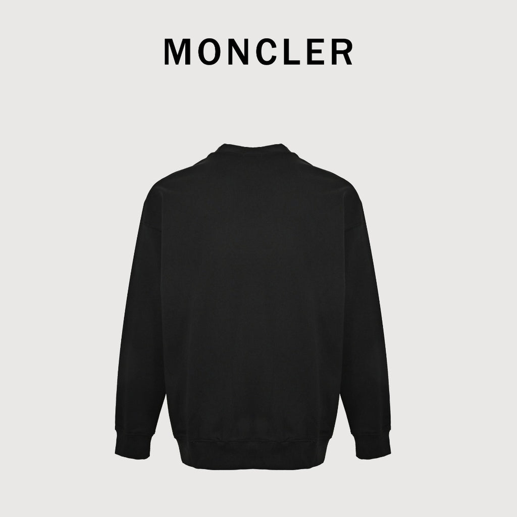 Moncler 26SS Black Contrast-Logo Crewneck Sweatshirt